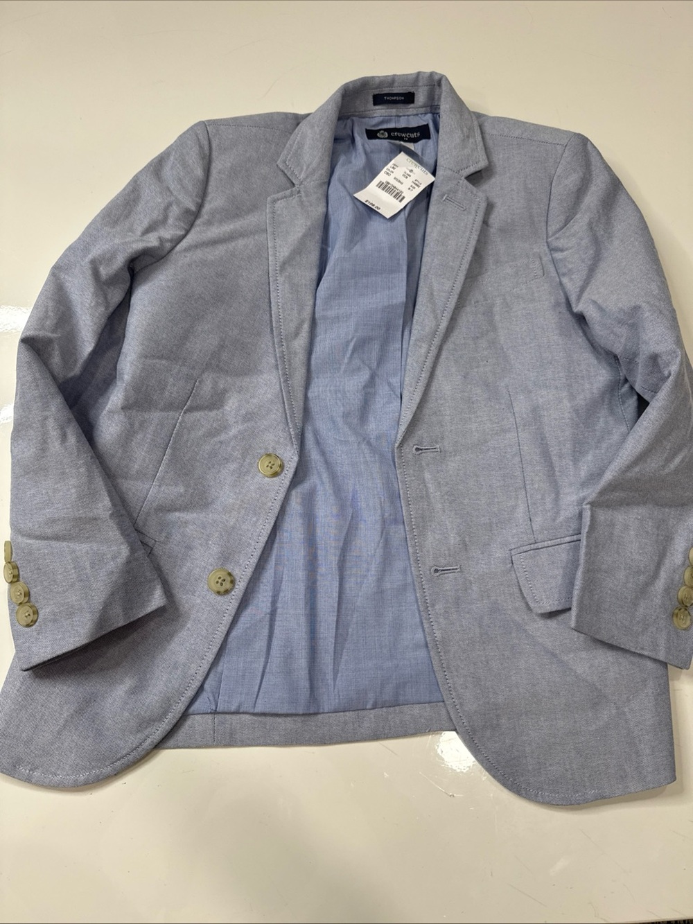 NWT Crewcuts Thompson Boys Blue Suit Jacket Blazer 6-7 Lined Notch A030826